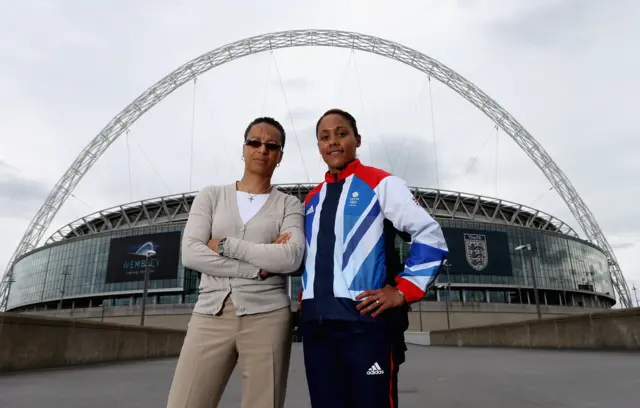 Hope Powell and Alex Scott