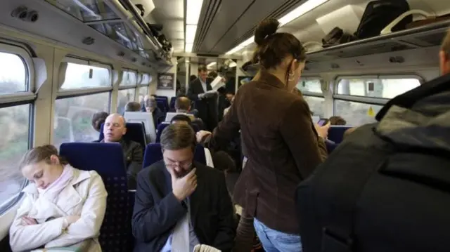 A crowded train