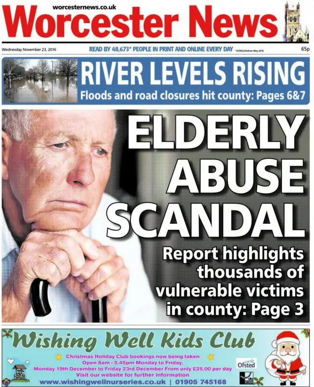 Worcester News front page