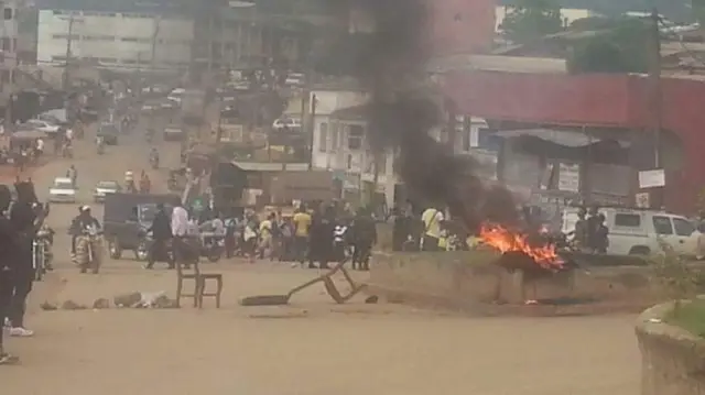 Protesters in Bamenda, Cameroon