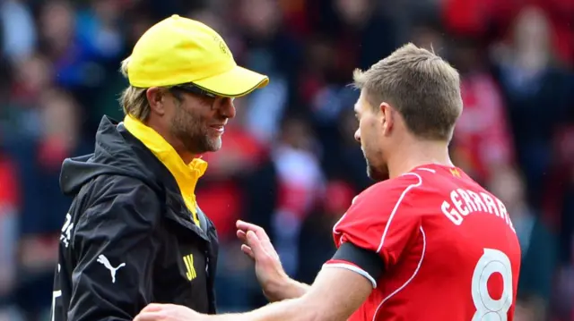 Jurgen Klopp and Steven Gerrard