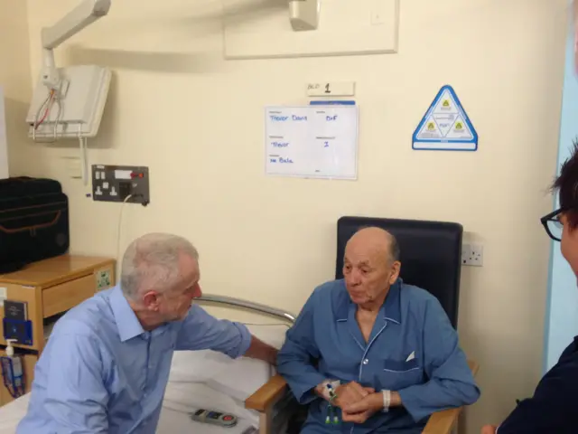 Jeremy Corbyn and patient Trevor Davis