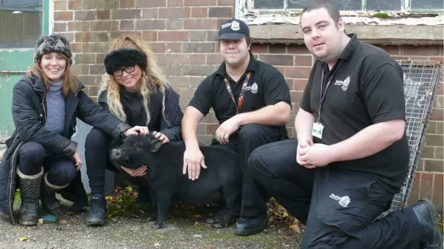 Pig Floyd with centre staff