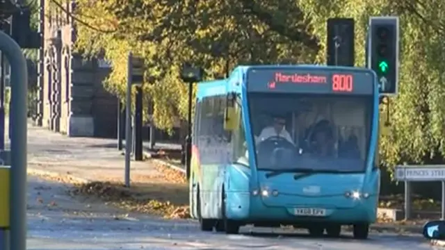 Bus in Ipswich town centre