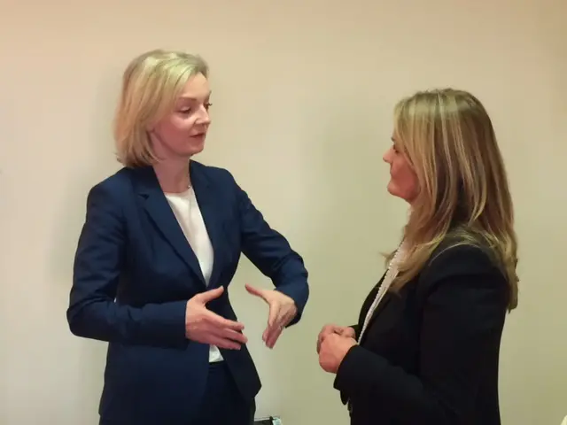 Justice Minister Liz Truss meeting staff at Norwich Prison