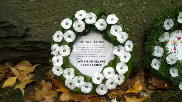 White poppy wreth, at Tavistock Square