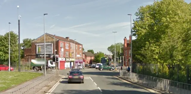 Lower Broughton Road near to the junction of Frederick Road in Salford