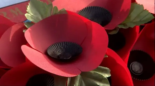 Red poppies, sold by the Royal British Legino