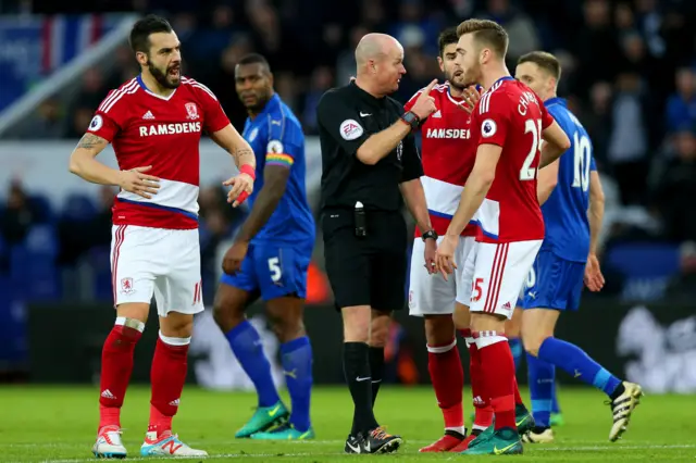 Middlesbrough penalty protestations