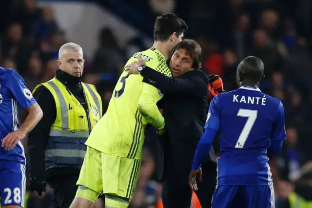 Antonio Conte celebrates