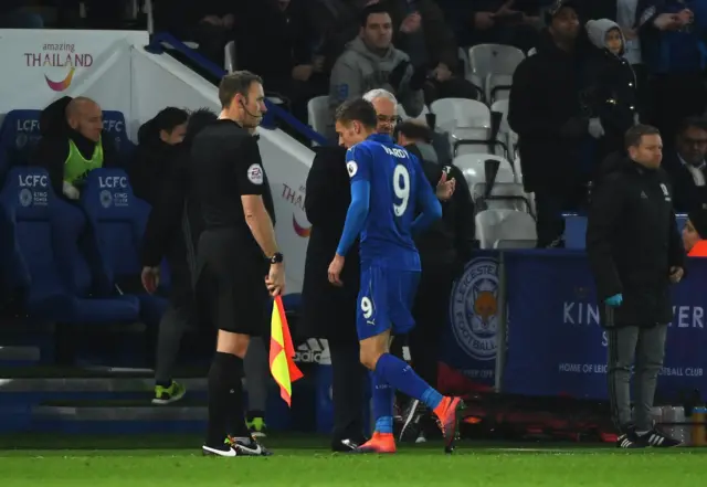 Vardy comes off