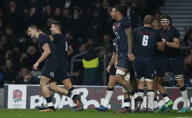 Jonathan May celebrates