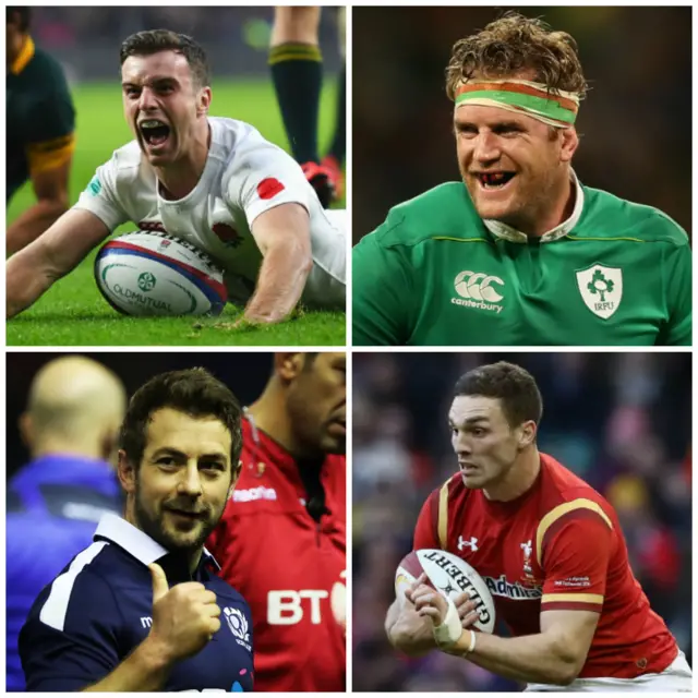 George Ford, Jamie Heaslip, Grieg Laidlaw, George North