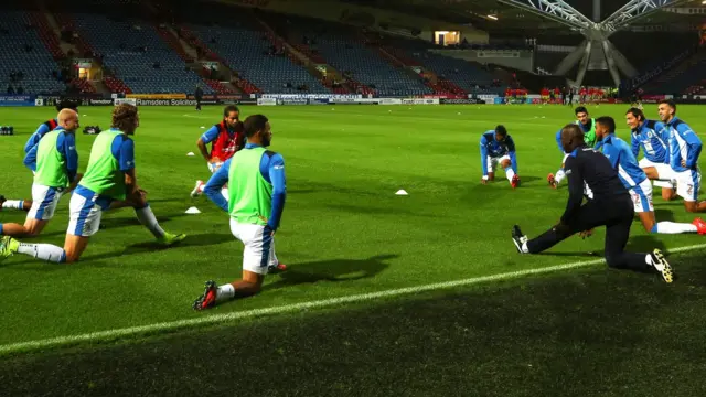 Huddersfield warm-up