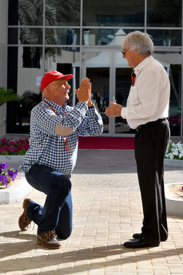 Nike Lauda and Bernie Ecclestone