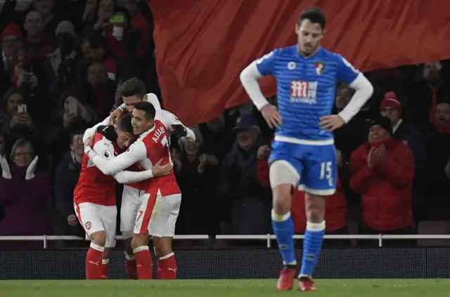 Alexis Sanchez celebrates