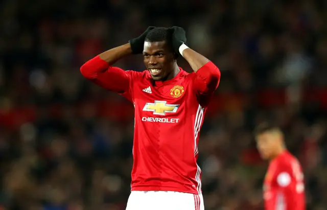 Paul Pogba of Manchester United reacts