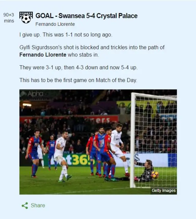 Swansea v Crystal Palace