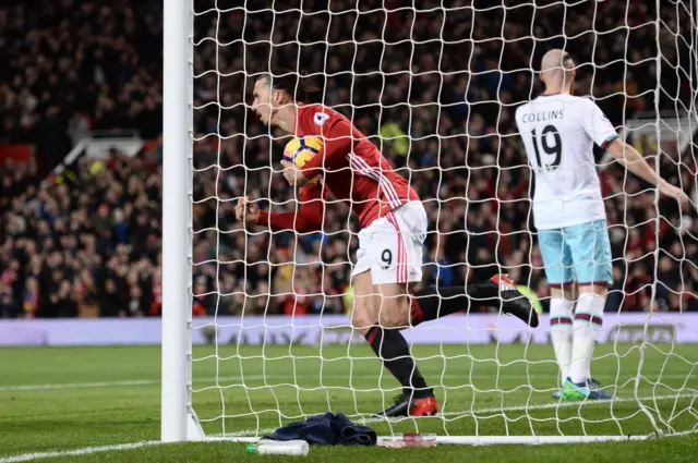 Zlatan Ibrahimovic celebrates