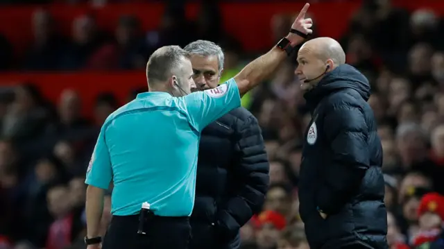 Jose Mourinho is sent to the stands