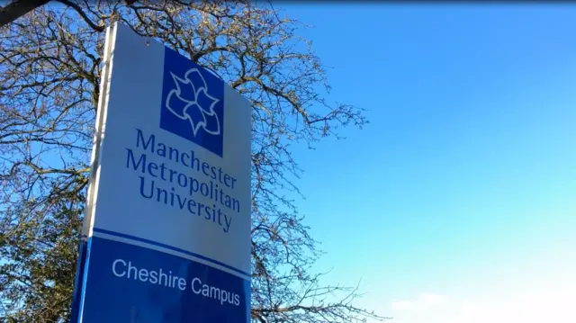 Manchester Metropolitan University sign in Crewe