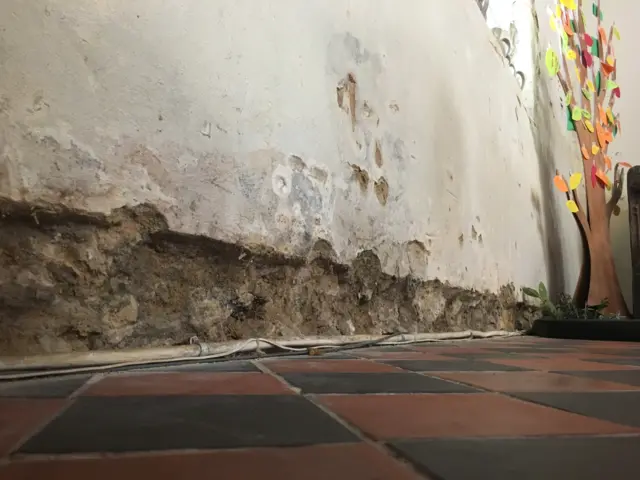 Crumbling wall