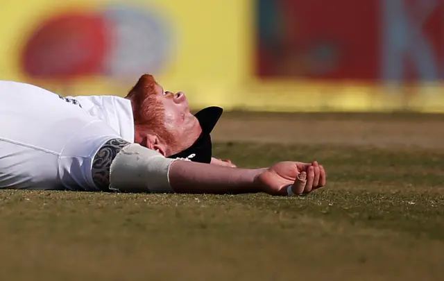 Ben Stokes reacts