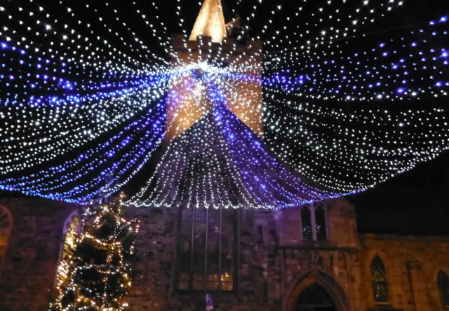 Christmas light in town