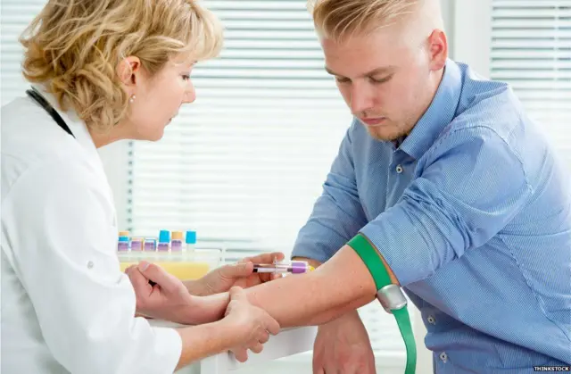 Man giving blood