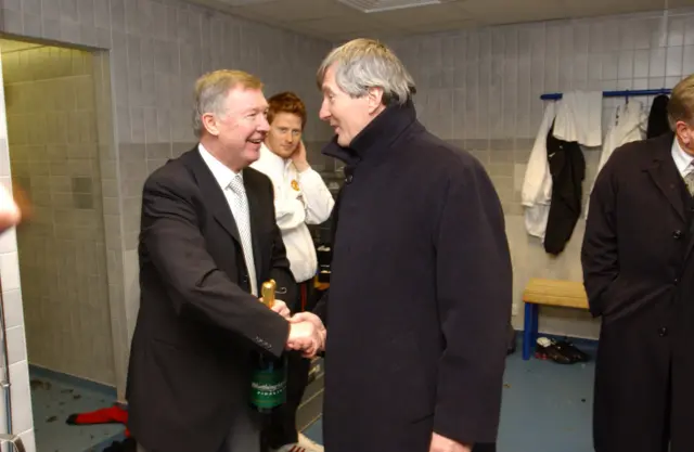 Alex Ferguson (left) and Martin Edwards (right)