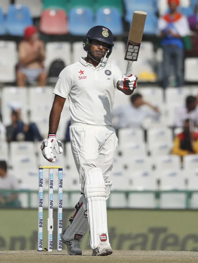 Jayant Yadav acknowledges the crowd