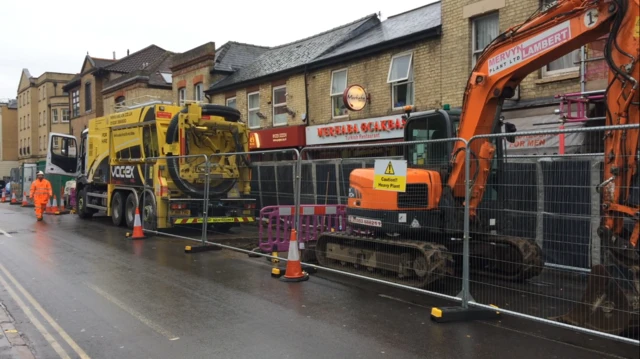 Roadworks on East Road