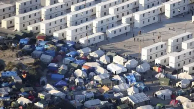 The camp, pictured in September, has recently been demolished