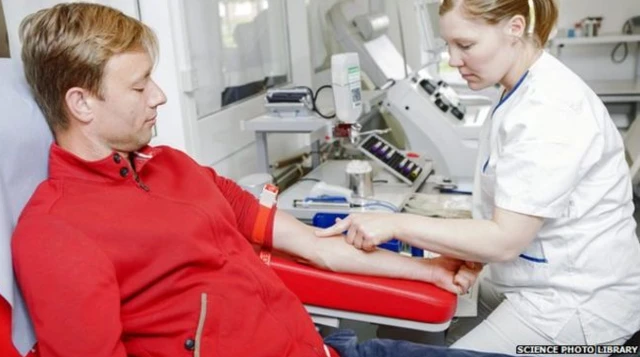 Man giving blood