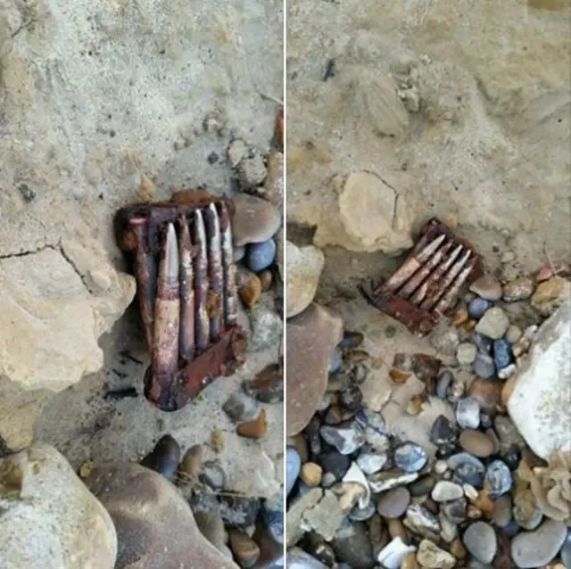 Old ammunition found on the beach