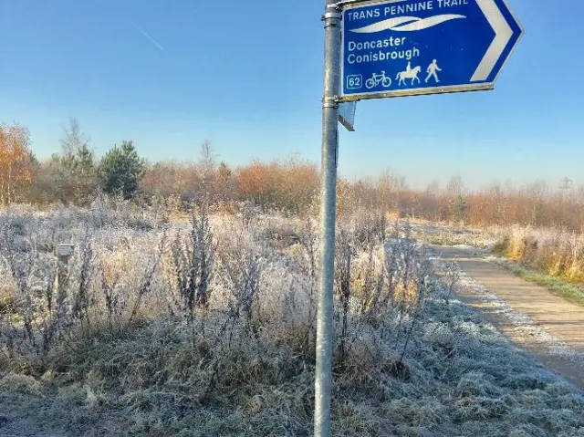 Frosty path in Mexborough