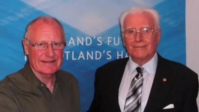 Sir Charles Gray, right, with Dennis Canavan in 2013