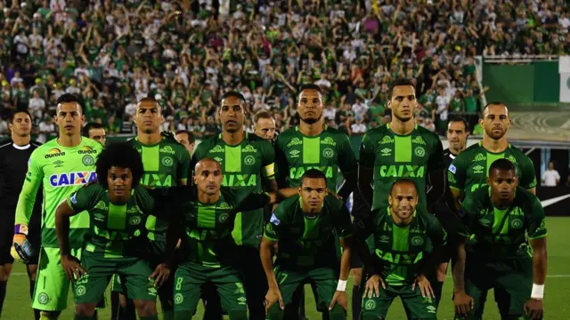 Chapecoense team at semi-final against Argentina's San Lorenzo - 24 November
