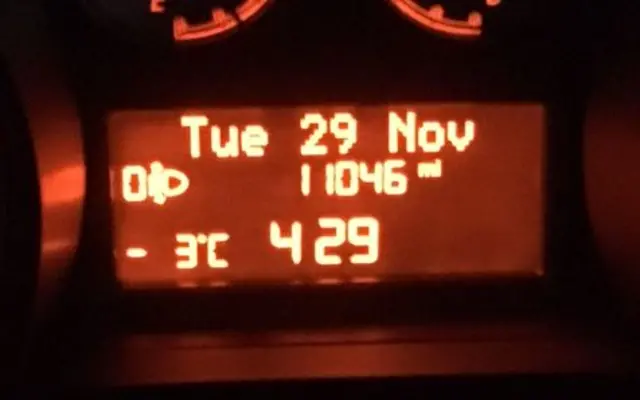 Temperature taken in a car