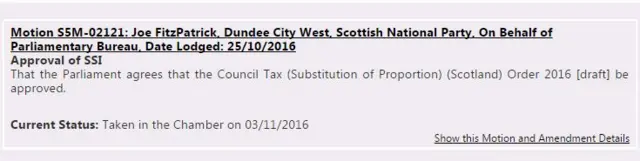 Council tax motion