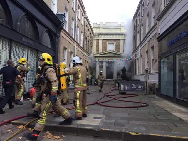 Fire crews at Library rstaurant