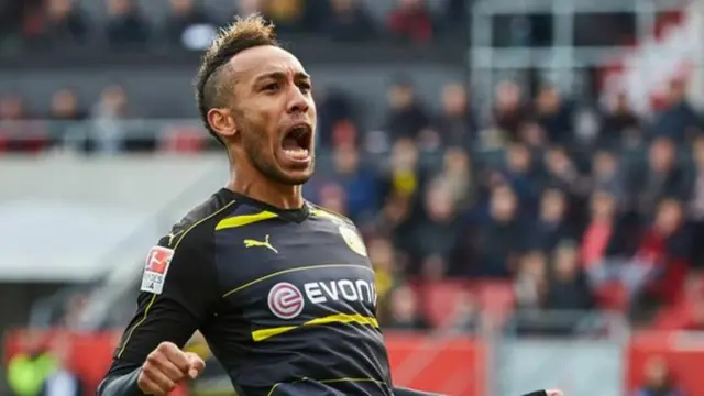 Pierre-Emerick Aubameyang celebrates scoring a goal