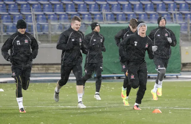 Dundalk players training in Russia