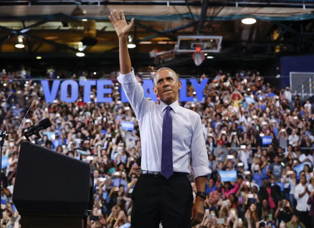 President Barack Obama at Florida International University in Miami on 3 November, 2016