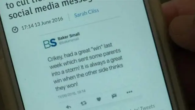 Baker Small tweet boasts of great win