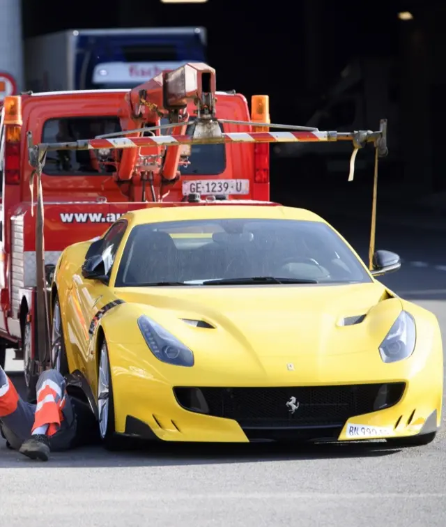 Ferrari gets towed