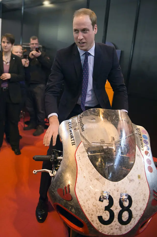 Duke of Cambridge on Norton bike