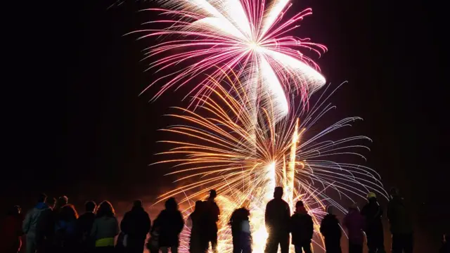 People watching fireworks