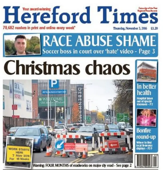 Hereford Times front page