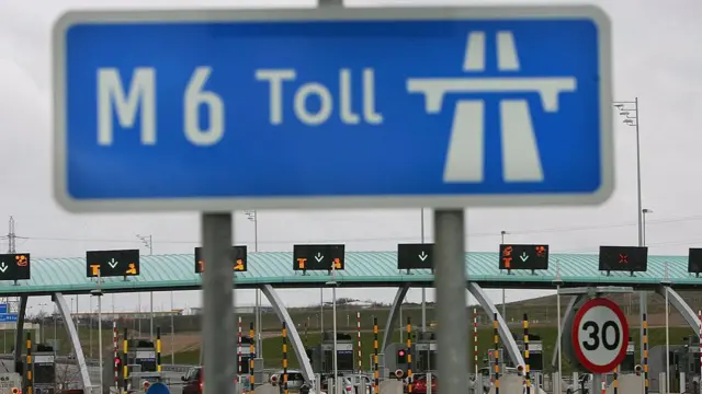 M6 Toll barriers and sign